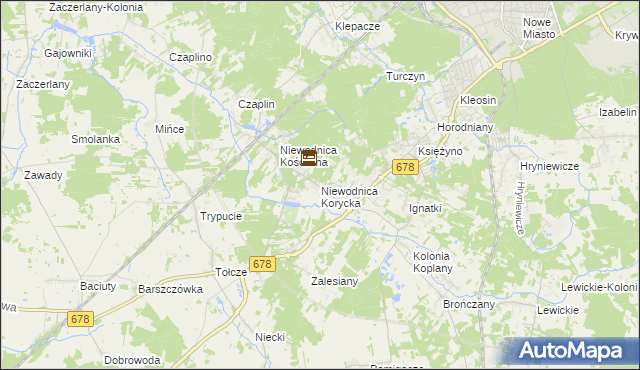 mapa Niewodnica Korycka, Niewodnica Korycka na mapie Targeo