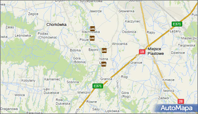 mapa Niżna Łąka, Niżna Łąka na mapie Targeo