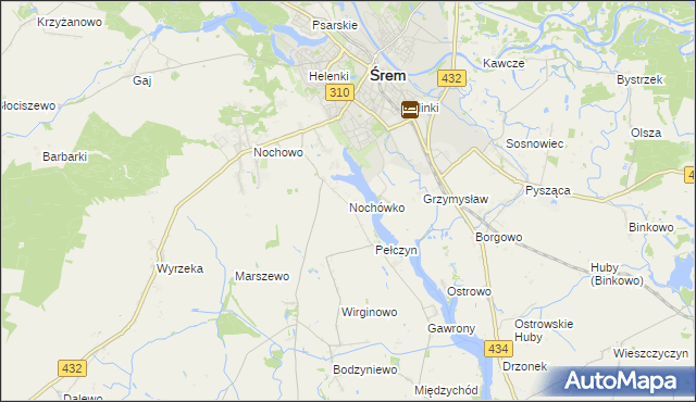 mapa Nochówko, Nochówko na mapie Targeo