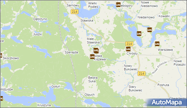 mapa Nowa Kiszewa, Nowa Kiszewa na mapie Targeo