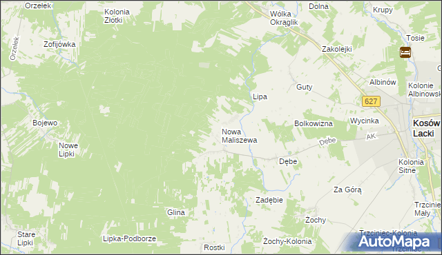 mapa Nowa Maliszewa, Nowa Maliszewa na mapie Targeo