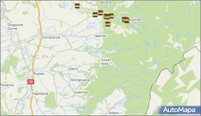 mapa Nowa Wieś gmina Międzylesie, Nowa Wieś gmina Międzylesie na mapie Targeo