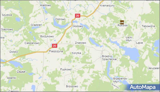 mapa Nowe Brzeźno gmina Lipnica, Nowe Brzeźno gmina Lipnica na mapie Targeo