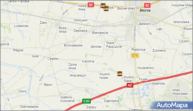 mapa Nowe Faszczyce, Nowe Faszczyce na mapie Targeo