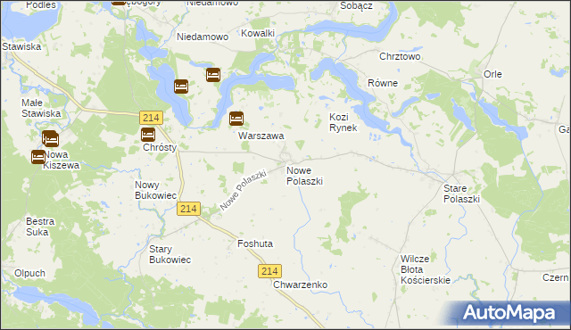 mapa Nowe Polaszki, Nowe Polaszki na mapie Targeo