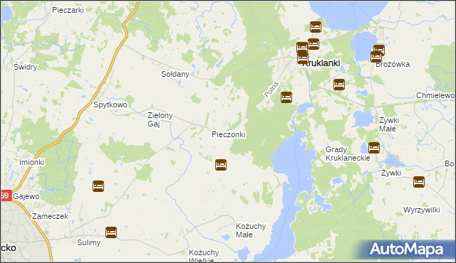 mapa Nowe Sołdany, Nowe Sołdany na mapie Targeo