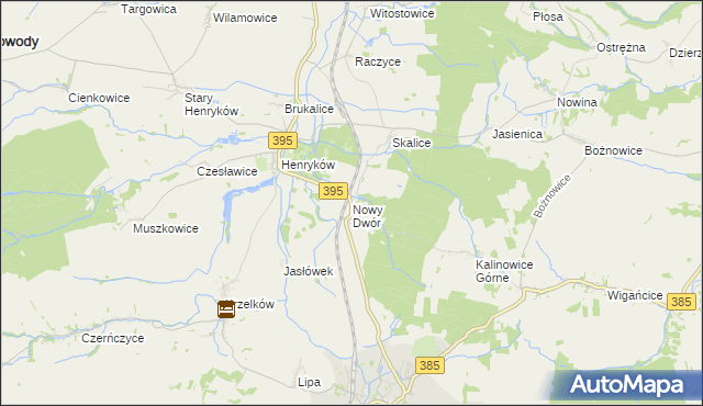 mapa Nowy Dwór gmina Ziębice, Nowy Dwór gmina Ziębice na mapie Targeo