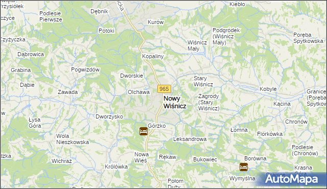 mapa Nowy Wiśnicz, Nowy Wiśnicz na mapie Targeo