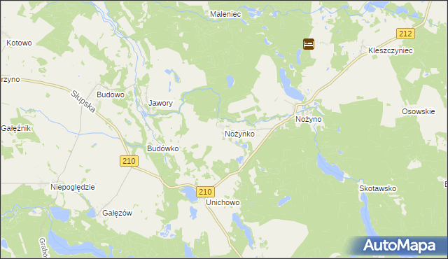 mapa Nożynko, Nożynko na mapie Targeo