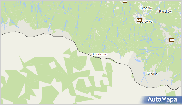 mapa Odrodzenie gmina Podgórzyn, Odrodzenie gmina Podgórzyn na mapie Targeo