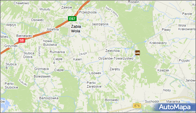 mapa Ojrzanów-Towarzystwo, Ojrzanów-Towarzystwo na mapie Targeo