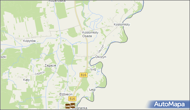 mapa Okczyn, Okczyn na mapie Targeo