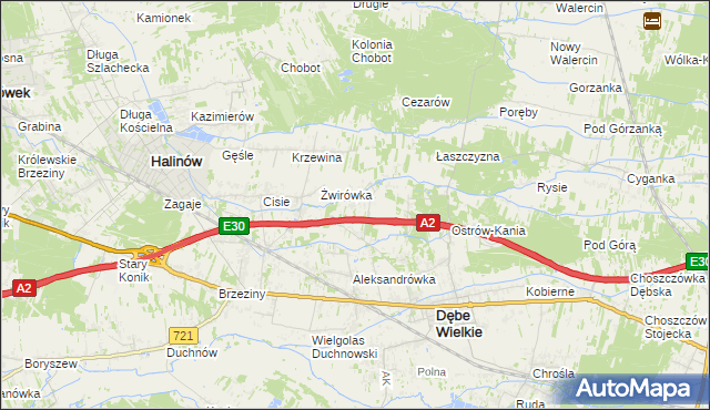 mapa Olesin gmina Dębe Wielkie, Olesin gmina Dębe Wielkie na mapie Targeo