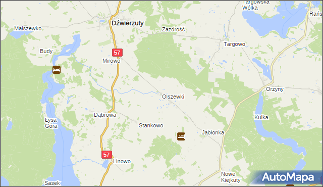 mapa Olszewki, Olszewki na mapie Targeo