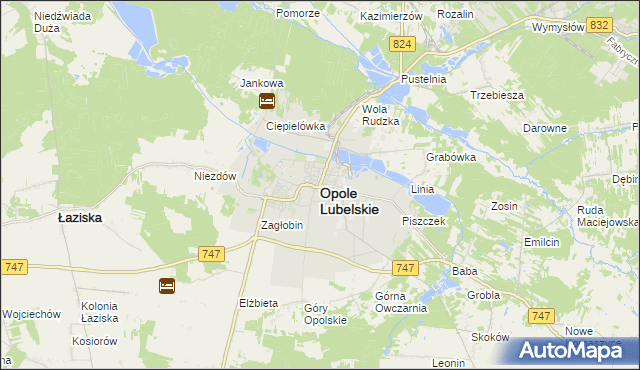 mapa Opole Lubelskie, Opole Lubelskie na mapie Targeo