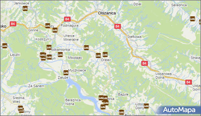 mapa Orelec, Orelec na mapie Targeo