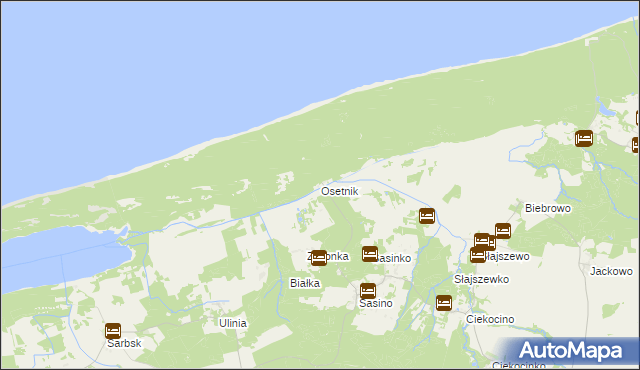 mapa Osetnik gmina Choczewo, Osetnik gmina Choczewo na mapie Targeo