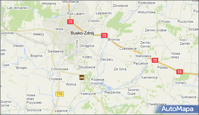 mapa Owczary gmina Busko-Zdrój, Owczary gmina Busko-Zdrój na mapie Targeo