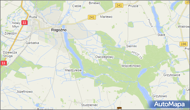 mapa Owczegłowy, Owczegłowy na mapie Targeo