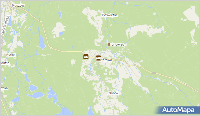 mapa Parowa gmina Osiecznica, Parowa gmina Osiecznica na mapie Targeo