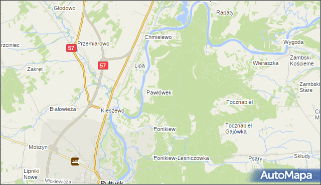 mapa Pawłówek-Gajówka, Pawłówek-Gajówka na mapie Targeo