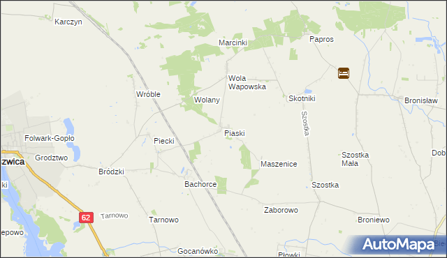 mapa Piaski gmina Kruszwica, Piaski gmina Kruszwica na mapie Targeo