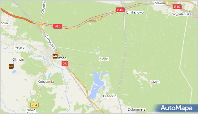 mapa Piecki gmina Nowa Wieś Wielka, Piecki gmina Nowa Wieś Wielka na mapie Targeo