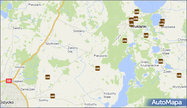 mapa Pieczonki, Pieczonki na mapie Targeo