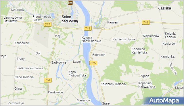 mapa Piotrawin gmina Łaziska, Piotrawin gmina Łaziska na mapie Targeo