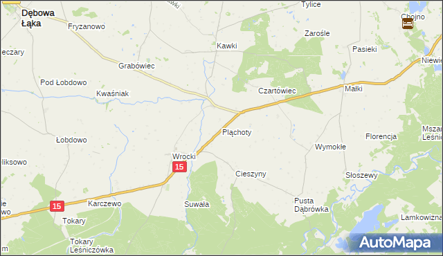 mapa Pląchoty, Pląchoty na mapie Targeo