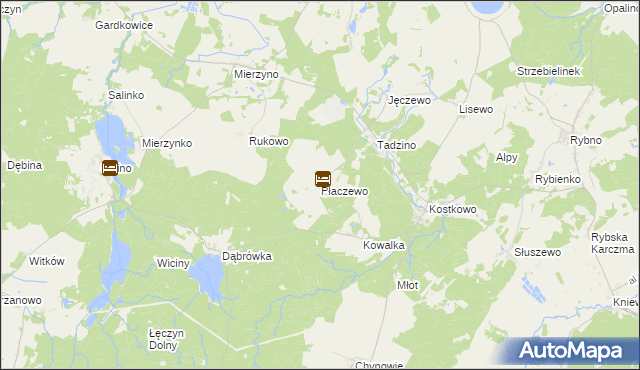 mapa Płaczewo gmina Gniewino, Płaczewo gmina Gniewino na mapie Targeo