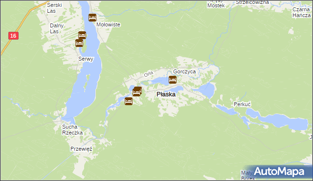 mapa Płaska, Płaska na mapie Targeo