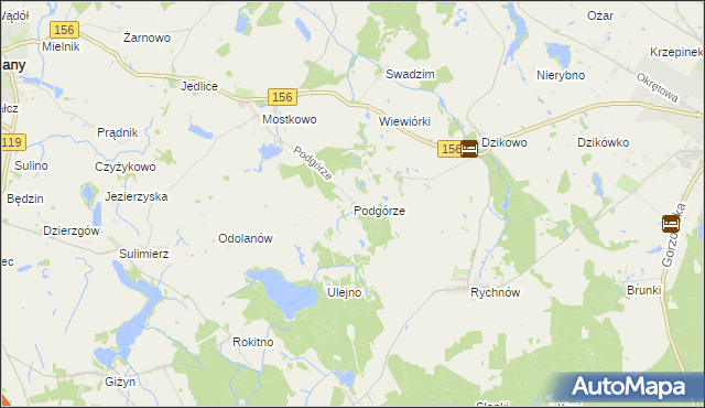 mapa Podgórze gmina Barlinek, Podgórze gmina Barlinek na mapie Targeo