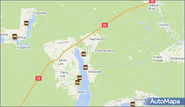 mapa Podmacharce Gajówka, Podmacharce Gajówka na mapie Targeo