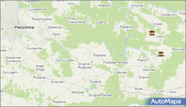 mapa Podstoła gmina Pierzchnica, Podstoła gmina Pierzchnica na mapie Targeo