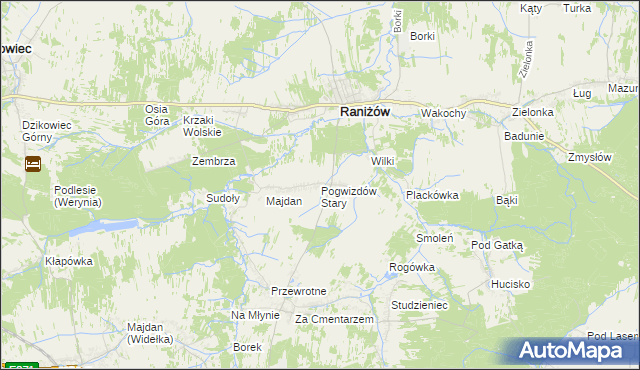 mapa Pogwizdów Stary, Pogwizdów Stary na mapie Targeo