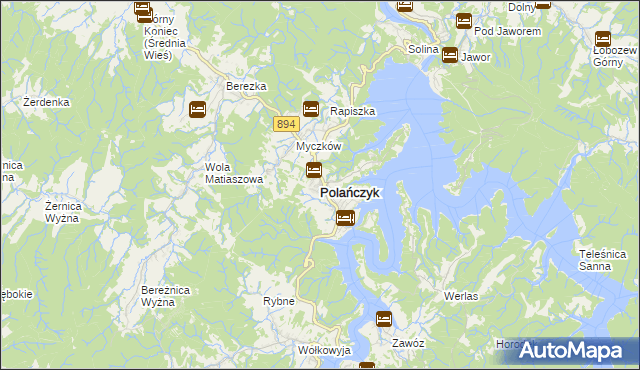 mapa Polańczyk, Polańczyk na mapie Targeo