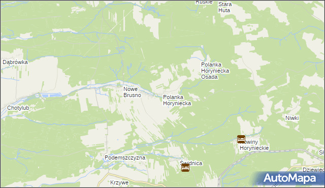 mapa Polanka Horyniecka, Polanka Horyniecka na mapie Targeo