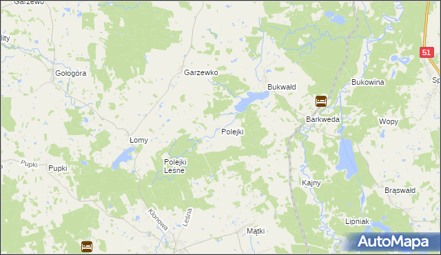 mapa Polejki, Polejki na mapie Targeo