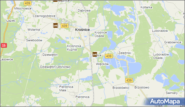 mapa Police gmina Krośnice, Police gmina Krośnice na mapie Targeo