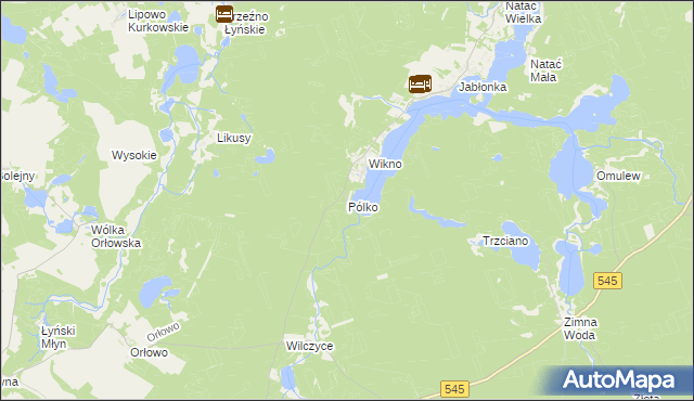mapa Pólko gmina Nidzica, Pólko gmina Nidzica na mapie Targeo