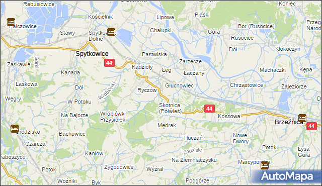 mapa Półwieś gmina Spytkowice, Półwieś gmina Spytkowice na mapie Targeo