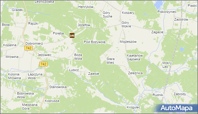 mapa Posada gmina Przedbórz, Posada gmina Przedbórz na mapie Targeo