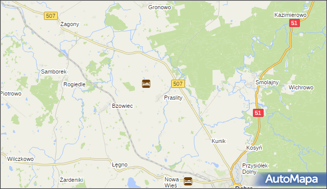 mapa Praslity, Praslity na mapie Targeo
