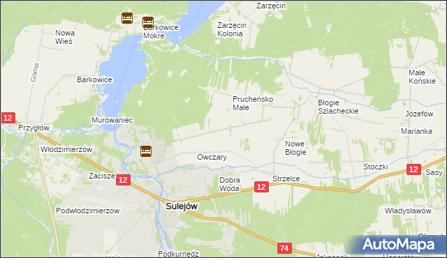 mapa Prucheńsko Duże, Prucheńsko Duże na mapie Targeo