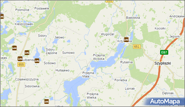 mapa Przejma Wysoka, Przejma Wysoka na mapie Targeo