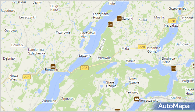 mapa Przewóz gmina Chmielno, Przewóz gmina Chmielno na mapie Targeo