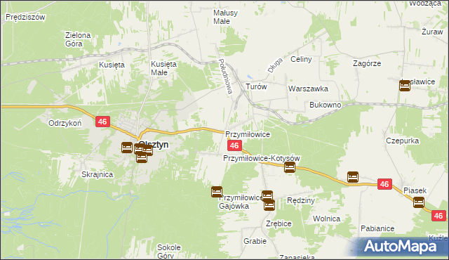 mapa Przymiłowice, Przymiłowice na mapie Targeo