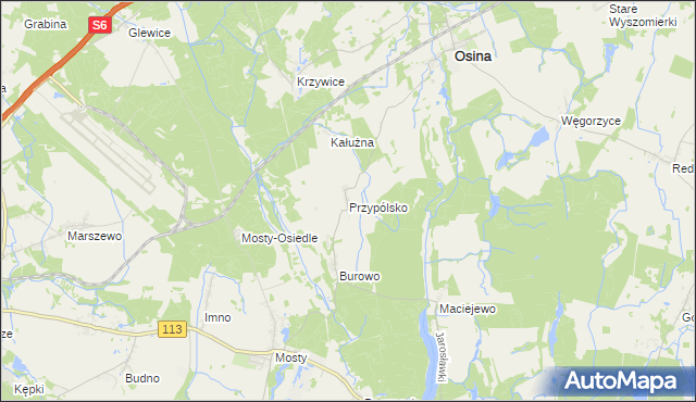 mapa Przypólsko gmina Osina, Przypólsko gmina Osina na mapie Targeo