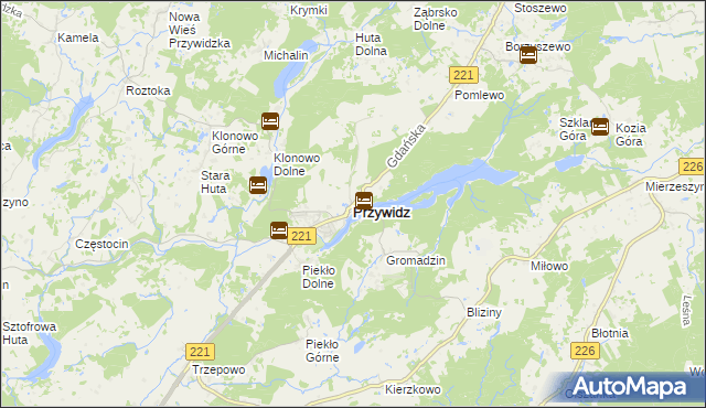 mapa Przywidz powiat gdański, Przywidz powiat gdański na mapie Targeo